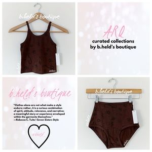 🤎🐍🐚 ARQ Charms Brown Crop Tank & HR Undies Bundle Size XXS Brand New NWT